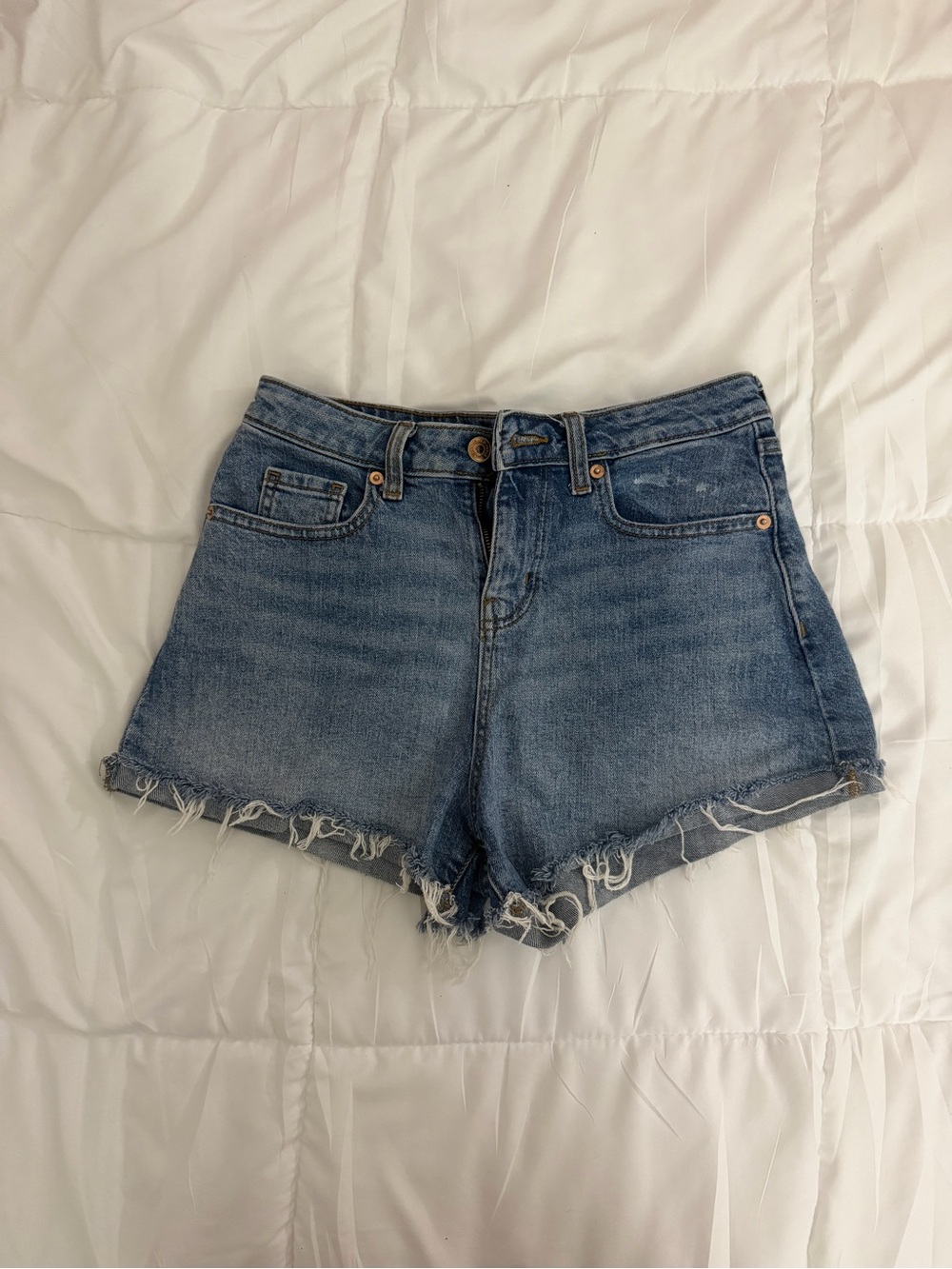 wild fable Distressed Light Blue Denim Shorts